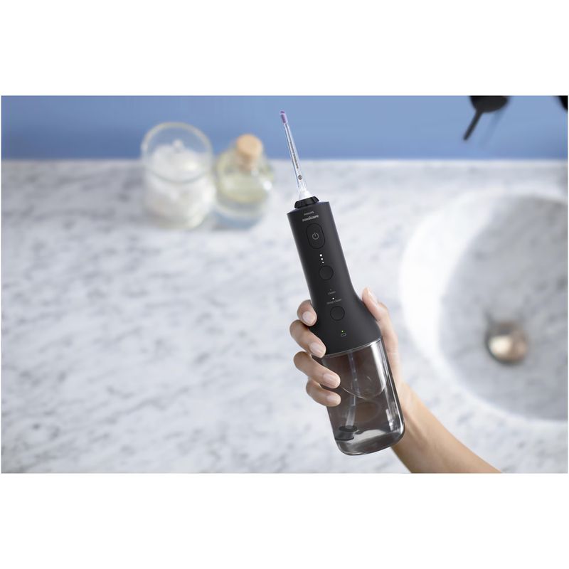 Ingrijire personala si Cosmetice - Igiena dentara - Irigatoare bucale - Dus bucal Philips Sonicare cu tehnologie QuadStream, portabil, 2 moduri de curatare, e niveluri de intensitate , include - Infinity.ro