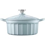 Casa si Gradina - Bucatarie si vesela - Vase pentru gatit - Oale si cratite - Cratita cu capac BUYDEEM CP521-WB, 2.9 l, Fonta emailata Albastru deschis - Infinity.ro