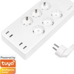 Casa si Gradina - Electrice - Accesorii electrice - Prelungitoare, triple, fise - Prelungitor inteligent Logilink SH0105, Wi-Fi, 6 prize, 4x USB-A, 1.8m, Alb - Infinity.ro