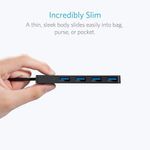 PC, gaming si accesorii - Retelistica - Hub-uri - Hub USB Anker 4 in 1, 4 porturi USB 3.0, negru - Infinity.ro