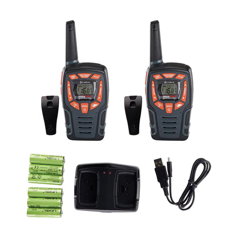 Auto si Moto - Electronice auto - Statii radio si detectoare radar - Set 2 Statii Walkie-Talkie Cobra AM855, 10 km, 16 canale, IPX2. - Infinity.ro