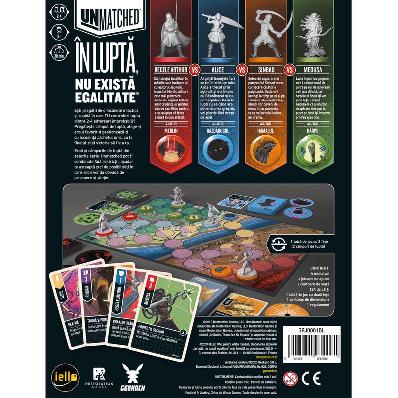 Jucarii, Copii si Bebe - Jucarii si jocuri - Jocuri si puzzle - Jocuri de societate - Unmatched: Batalia Legendelor Volumul 1 – Joc de confruntari epice (RO) - Infinity.ro