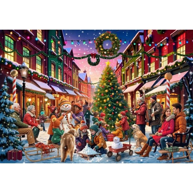 Jucarii, Copii si Bebe - Jucarii si jocuri - Jocuri si puzzle - Puzzle - Bluebird Puzzle – Christmas Street 1000 piese - Infinity.ro