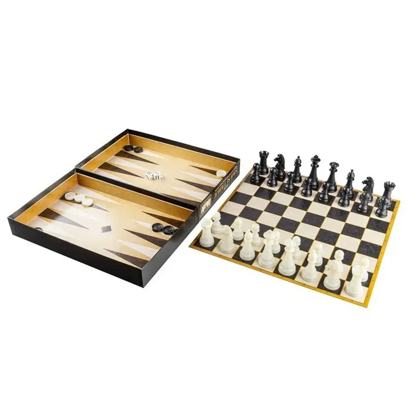 Jucarii, Copii si Bebe - Jucarii si jocuri - Jocuri si puzzle - Jocuri de societate - Set joc 2 in 1 Sah si Table – ROOVI Classic - Infinity.ro