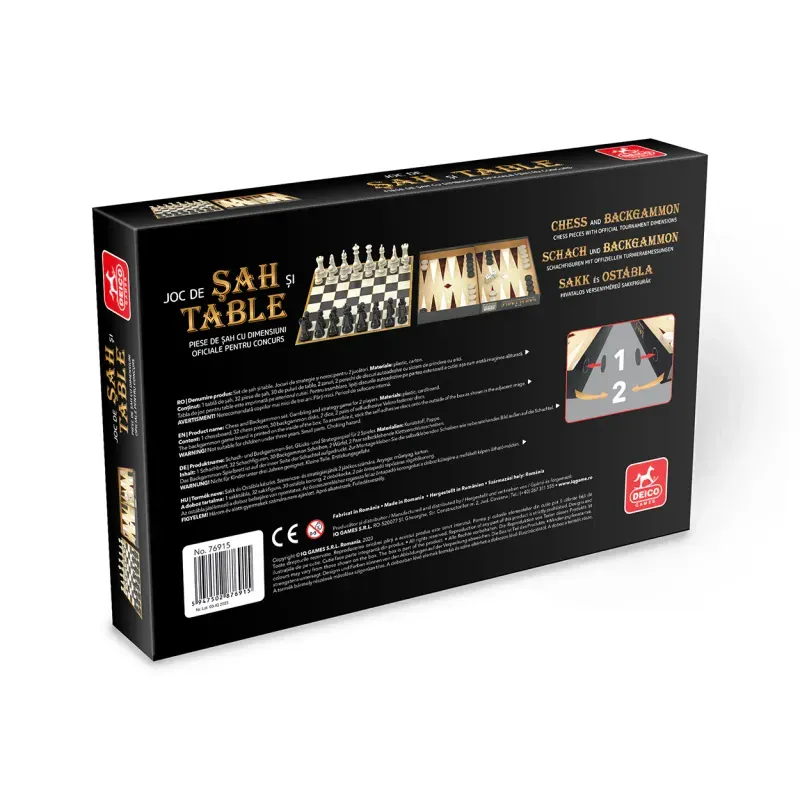 Jucarii, Copii si Bebe - Jucarii si jocuri - Jocuri si puzzle - Jocuri de societate - Set joc 2 in 1 Sah si Table – ROOVI Classic - Infinity.ro