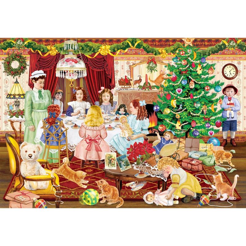 Jucarii, Copii si Bebe - Jucarii si jocuri - Jocuri si puzzle - Puzzle - Grafika Puzzle – Girl's Christmas Tea Party 1000 piese - Infinity.ro