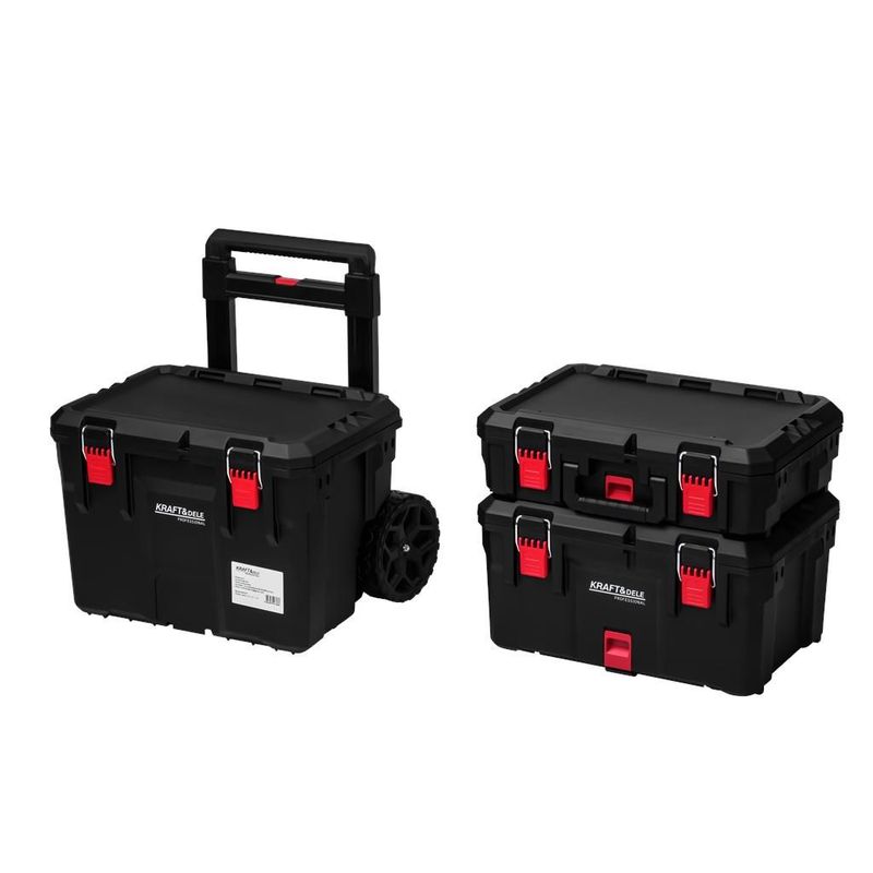 Casa si Gradina - Constructii - Depozitare, transport si protectie - Organizatoare si cutii scule - Carucior de Unelte cu 3 Cutii, Kraft&Dele, KD1077 - Infinity.ro