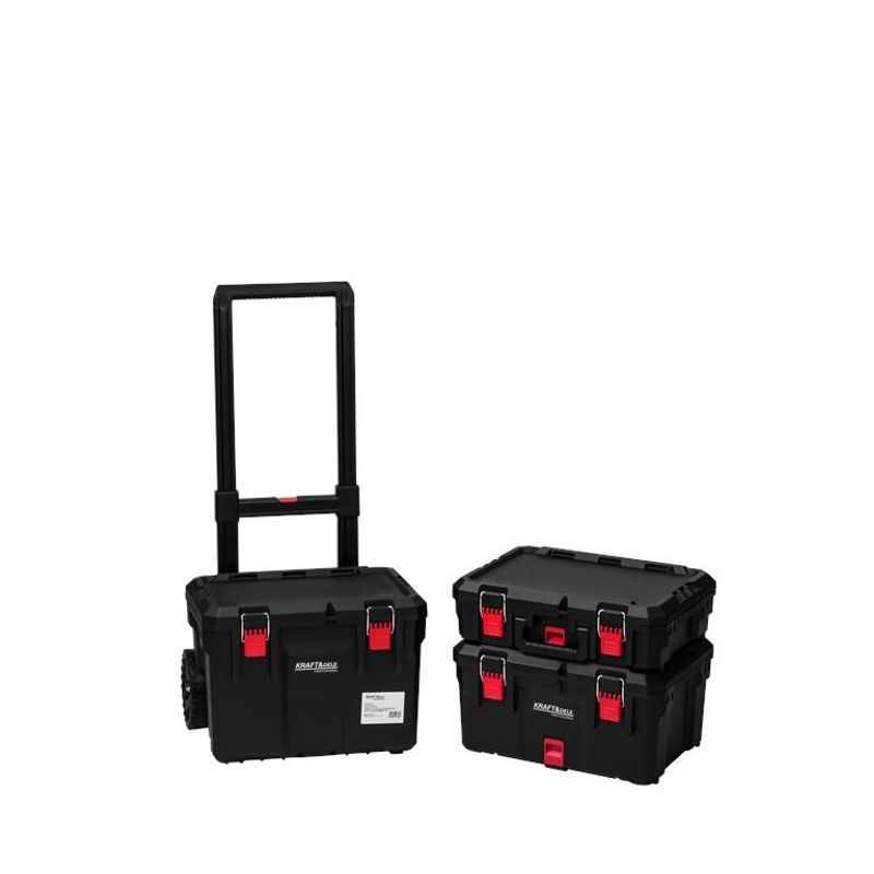 Casa si Gradina - Constructii - Depozitare, transport si protectie - Organizatoare si cutii scule - Carucior de Unelte cu 3 Cutii, Kraft&Dele, KD1077 - Infinity.ro