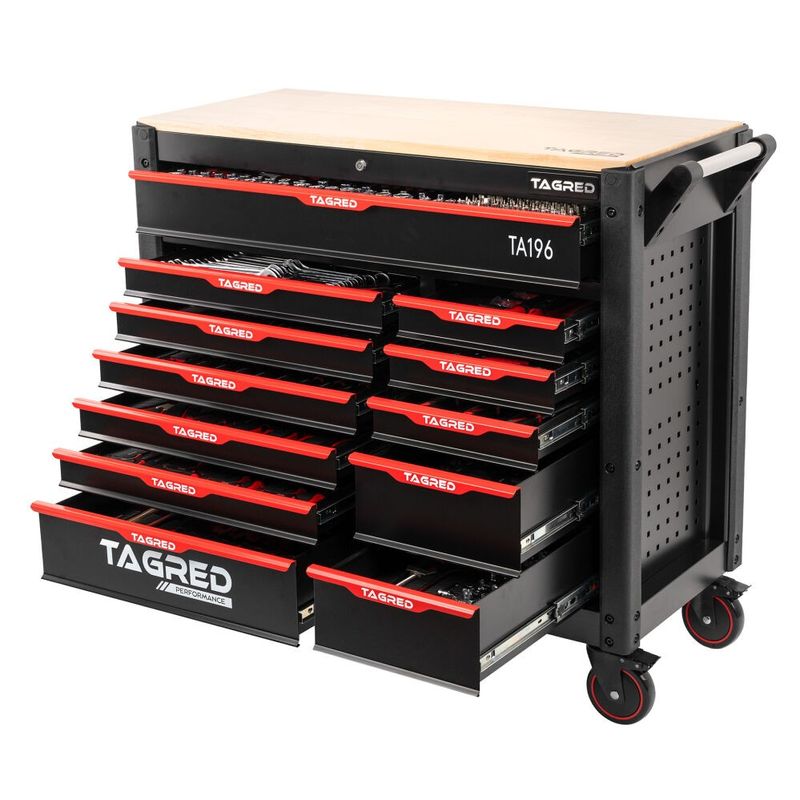 Casa si Gradina - Constructii - Depozitare, transport si protectie - Organizatoare si cutii scule - Dulap scule profesional, Tagred, TA196, 12 sertare, 541 piese - Infinity.ro