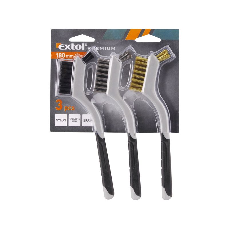 Casa si Gradina - Constructii - Scule electrice si accesorii - Accesorii polizare si slefuire - Set de 3 perii mici de sarma, 180mm, EXTOL PREMIUM, 8803901 - Infinity.ro