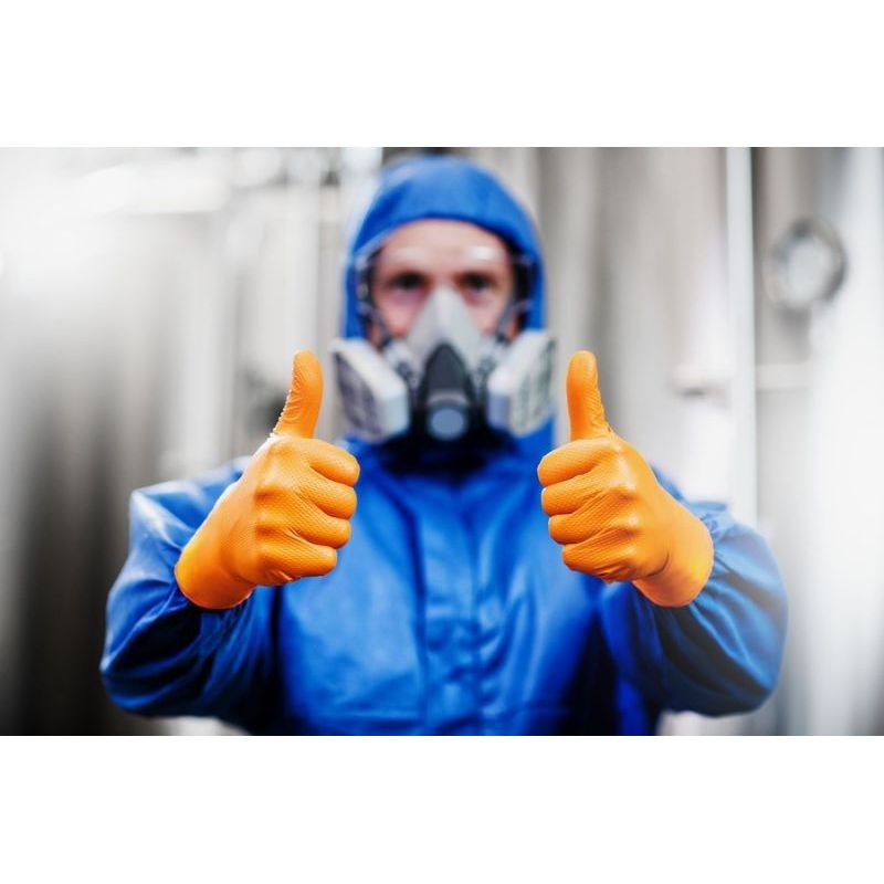 Casa si Gradina - Constructii - Echipamente de lucru - Manusi protectia muncii - Manusi din nitril orange pentru mecanici de unica folosinta GOGRIP XL - Infinity.ro