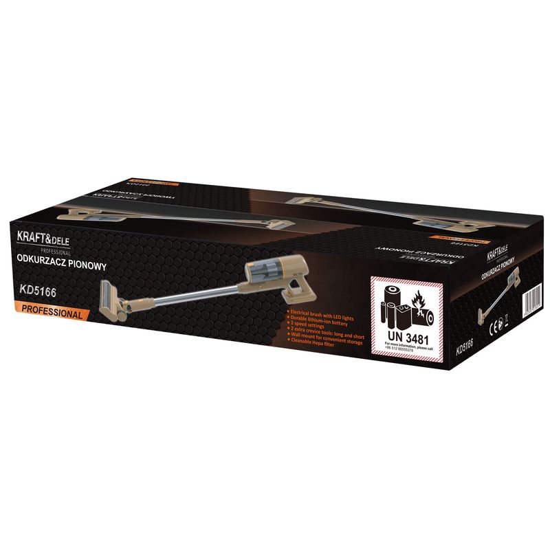 Electronice si Electrocasnice - Ingrijirea locuintei - Aspiratoare - Aspirator Vertical 25,2V 2500mAh, Kraft&Dele, KD5166 - Infinity.ro