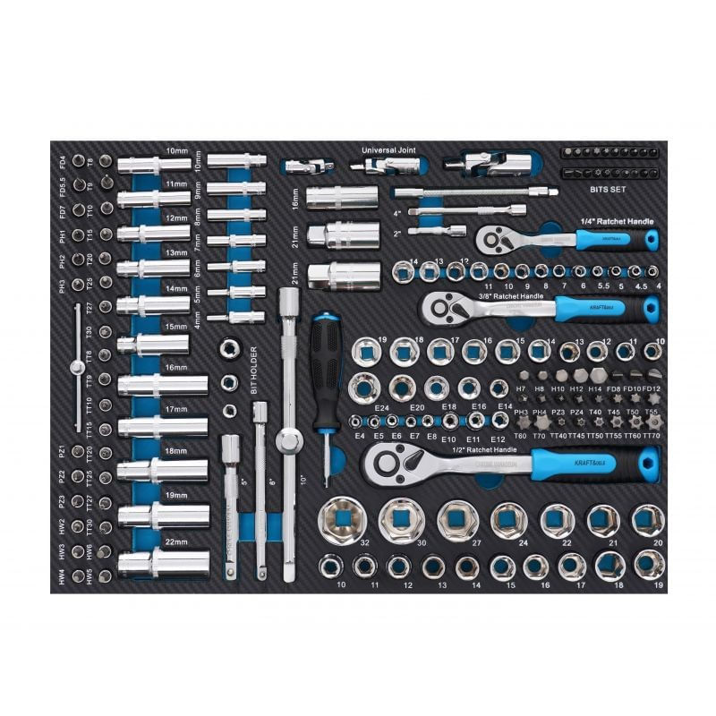 Casa si Gradina - Constructii - Depozitare, transport si protectie - Organizatoare si cutii scule - Dulap echipat cu scule, Kraft&dele, 309 piese, KD1069 - Infinity.ro