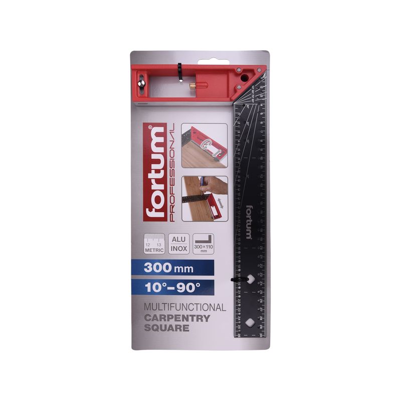 Casa si Gradina - Constructii - Scule electrice si accesorii - Aparate de masura - Echer multifunctional 300 mm, FORTUM, 4784101, complet metalic - Infinity.ro