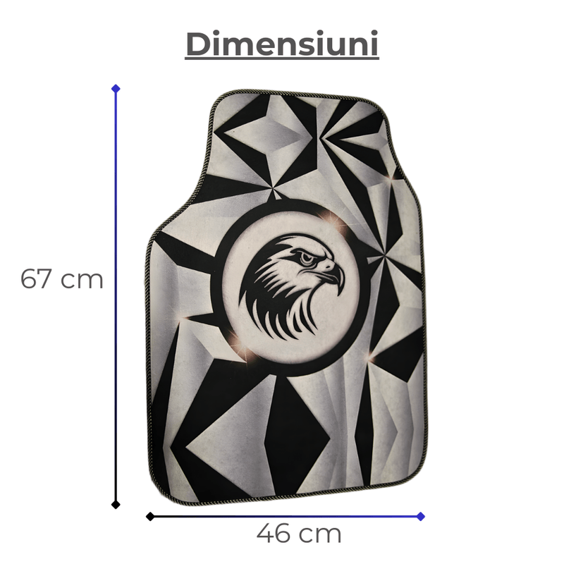 Auto si Moto - Intretinere auto - Covorase auto - Covorase auto universale DECOMAT 3D – set 4 bucati cu design vultur, lavabile, antiderapante - Infinity.ro