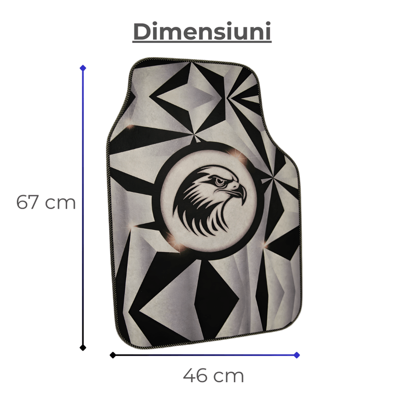 Auto si Moto - Intretinere auto - Covorase auto - Covorase auto universale DECOMAT 3D – set 4 bucati cu design vultur, lavabile, antiderapante - Infinity.ro