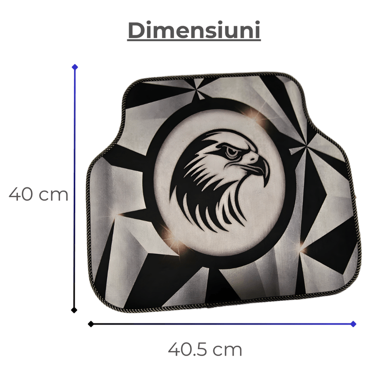Auto si Moto - Intretinere auto - Covorase auto - Covorase auto universale DECOMAT 3D – set 4 bucati cu design vultur, lavabile, antiderapante - Infinity.ro