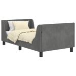 Casa si Gradina - Mobilier - Paturi si accesorii - Paturi - Cadru de pat pentru copii cu spatar Gri inchis 80 x 160 cm - Infinity.ro