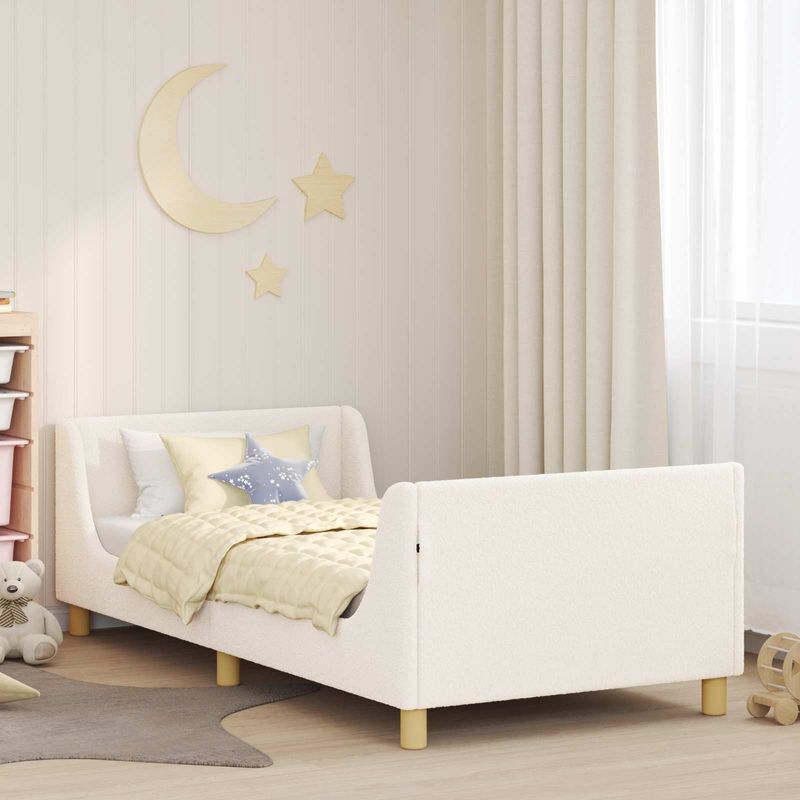 Casa si Gradina - Mobilier - Paturi si accesorii - Paturi - Cadru de pat pentru copii cu spatar Crem 90 x 190 cm - Infinity.ro
