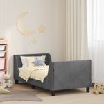 Casa si Gradina - Mobilier - Paturi si accesorii - Paturi - Cadru de pat pentru copii cu spatar Gri inchis 80 x 160 cm - Infinity.ro