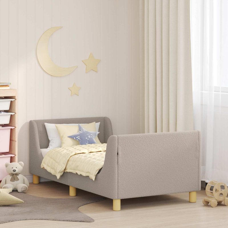 Casa si Gradina - Mobilier - Paturi si accesorii - Paturi - Cadru de pat pentru copii cu spatar Gri deschis 80 x 160 cm - Infinity.ro