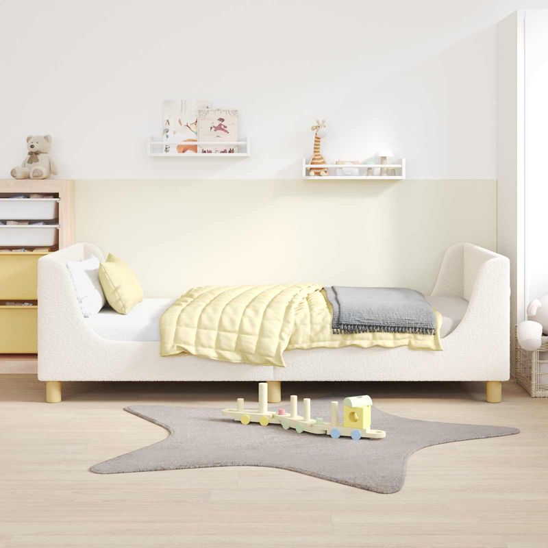 Casa si Gradina - Mobilier - Paturi si accesorii - Paturi - Cadru de pat pentru copii cu spatar Crem 90 x 190 cm - Infinity.ro