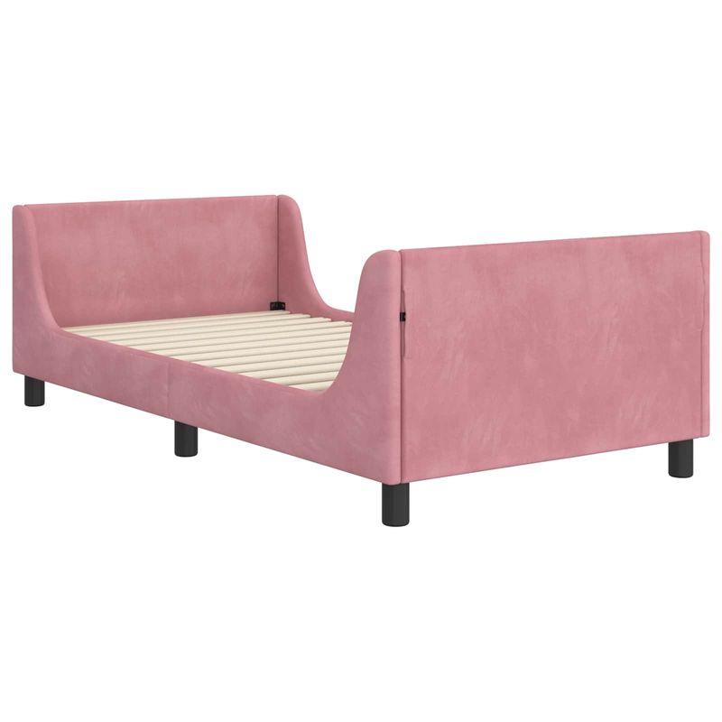 Casa si Gradina - Mobilier - Paturi si accesorii - Paturi - Cadru de pat pentru copii cu spatar Roz 80 x 200 cm Catifea - Infinity.ro