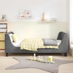 Casa si Gradina - Mobilier - Paturi si accesorii - Paturi - Cadru de pat pentru copii cu spatar Gri inchis 80 x 160 cm - Infinity.ro