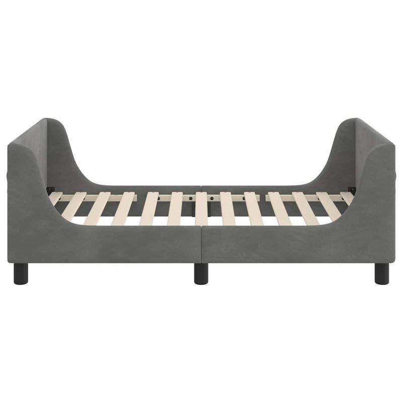 Casa si Gradina - Mobilier - Paturi si accesorii - Paturi - Cadru de pat pentru copii cu spatar Gri inchis 80 x 160 cm - Infinity.ro