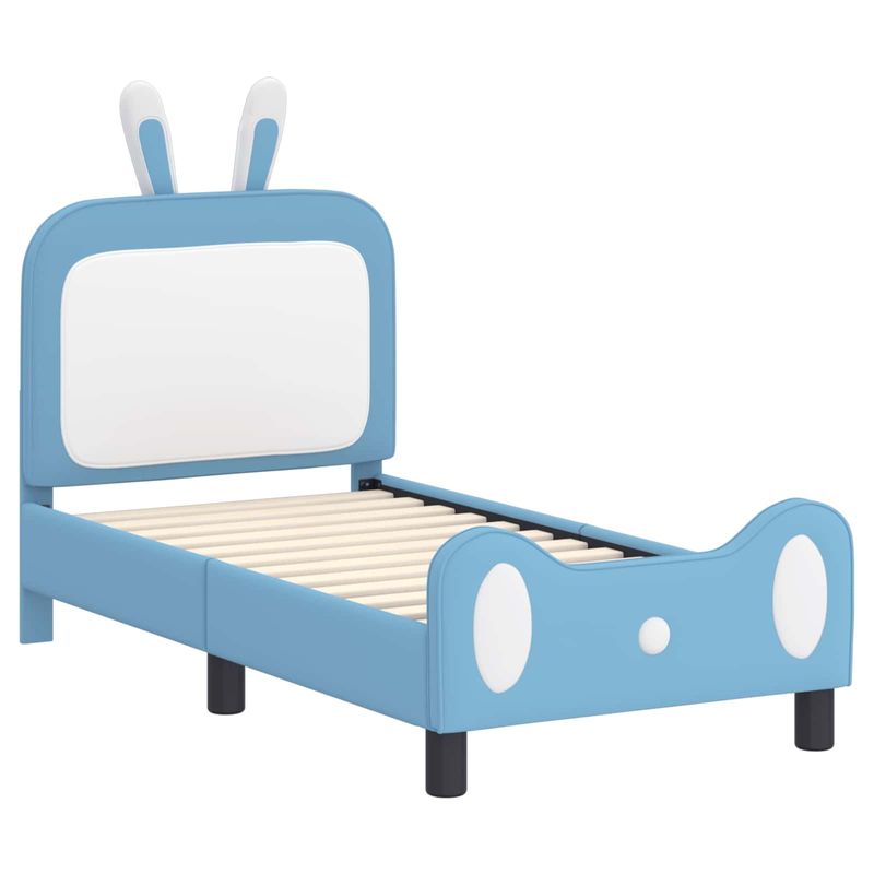 Casa si Gradina - Mobilier - Paturi si accesorii - Paturi - Cadru de pat pentru copii cu spatar albastru 70 x 140 cm PU - Infinity.ro