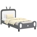 Casa si Gradina - Mobilier - Paturi si accesorii - Paturi - Cadru de pat pentru copii cu spatar Gri deschis 90 x 200 cm PU - Infinity.ro