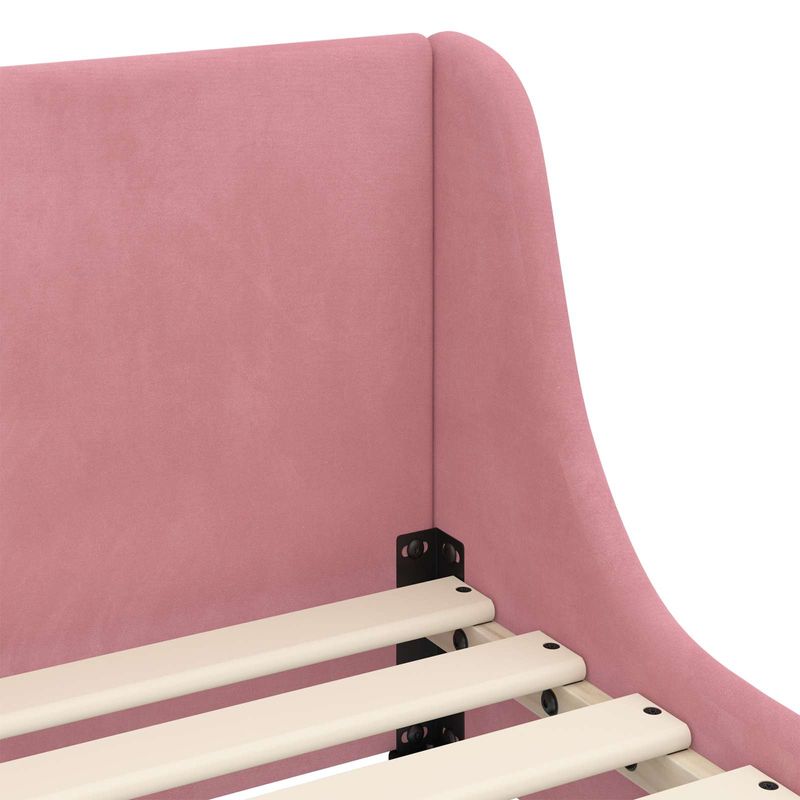 Casa si Gradina - Mobilier - Paturi si accesorii - Paturi - Cadru de pat pentru copii cu spatar Roz 80 x 200 cm Catifea - Infinity.ro