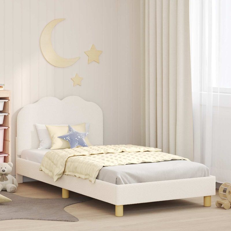 Casa si Gradina - Mobilier - Paturi si accesorii - Paturi - Cadru de pat pentru copii cu spatar Crem 90 x 190 cm - Infinity.ro