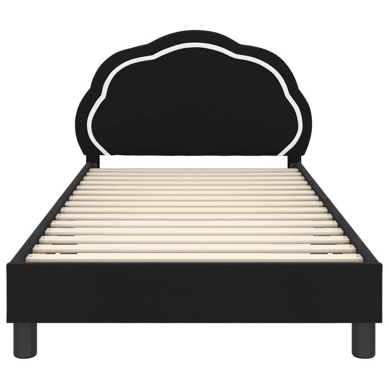Casa si Gradina - Mobilier - Paturi si accesorii - Paturi - Cadru de pat pentru copii cu spatar Negru 90 x 200 cm Catifea - Infinity.ro