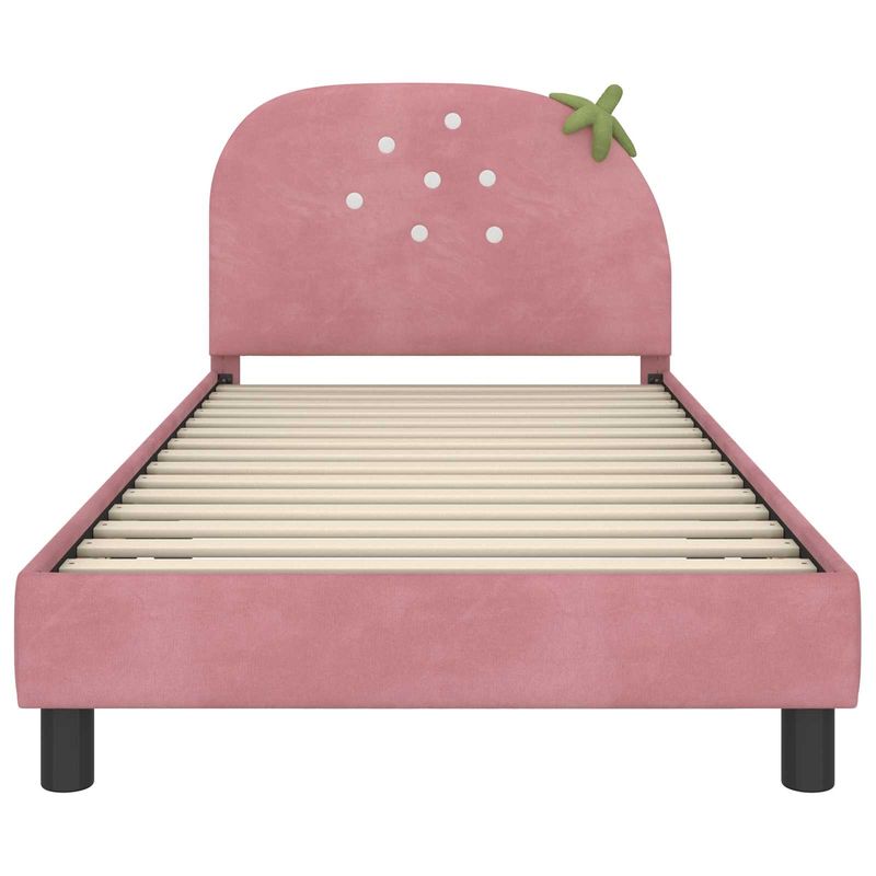 Casa si Gradina - Mobilier - Paturi si accesorii - Paturi - Cadru de pat pentru copii cu spatar Roz 90 x 200 cm Catifea - Infinity.ro