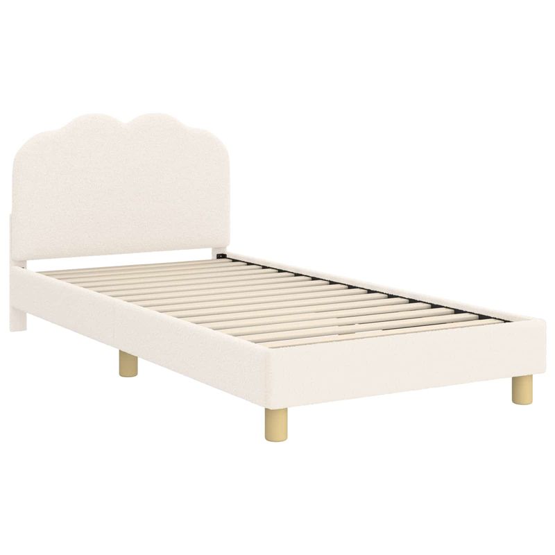 Casa si Gradina - Mobilier - Paturi si accesorii - Paturi - Cadru de pat pentru copii cu spatar Crem 90 x 190 cm - Infinity.ro