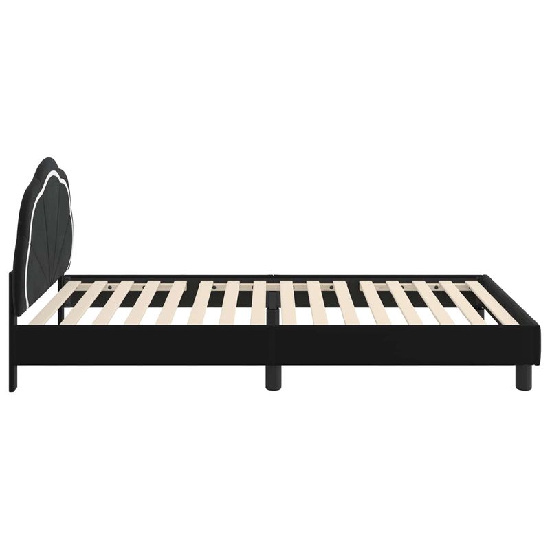 Casa si Gradina - Mobilier - Paturi si accesorii - Paturi - Cadru de pat pentru copii cu spatar Negru 90 x 200 cm Catifea - Infinity.ro