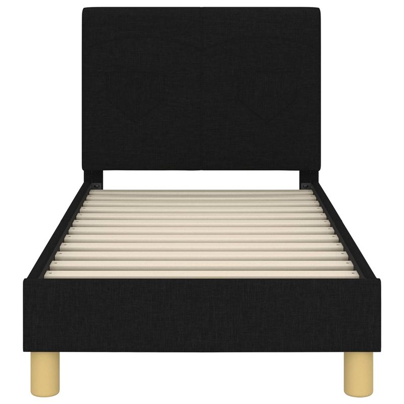 Casa si Gradina - Mobilier - Paturi si accesorii - Paturi - Cadru de pat pentru copii cu spatar Negru 70 x 140 cm tesatura - Infinity.ro