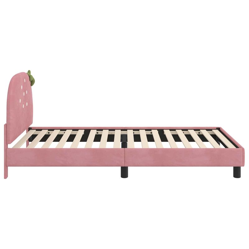 Casa si Gradina - Mobilier - Paturi si accesorii - Paturi - Cadru de pat pentru copii cu spatar Roz 90 x 200 cm Catifea - Infinity.ro
