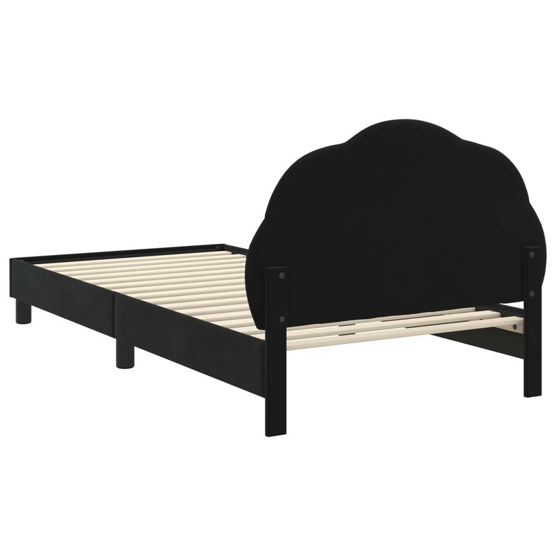 Casa si Gradina - Mobilier - Paturi si accesorii - Paturi - Cadru de pat pentru copii cu spatar Negru 90 x 200 cm Catifea - Infinity.ro