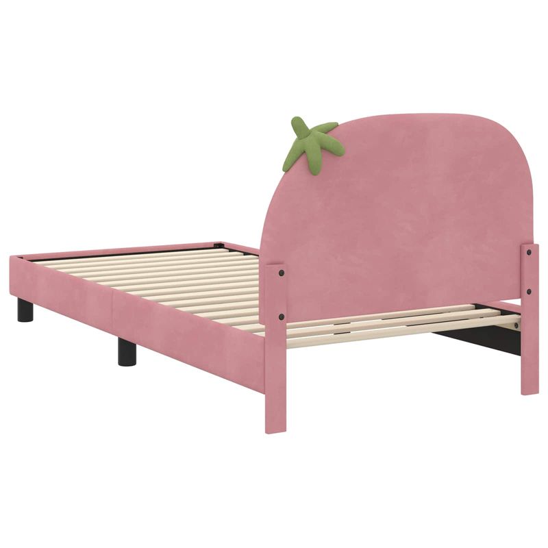 Casa si Gradina - Mobilier - Paturi si accesorii - Paturi - Cadru de pat pentru copii cu spatar Roz 90 x 200 cm Catifea - Infinity.ro