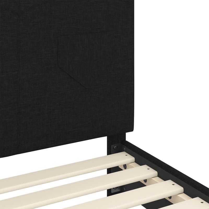 Casa si Gradina - Mobilier - Paturi si accesorii - Paturi - Cadru de pat pentru copii cu spatar Negru 70 x 140 cm tesatura - Infinity.ro