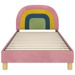 Casa si Gradina - Mobilier - Paturi si accesorii - Paturi - Cadru de pat pentru copii cu spatar Roz 80 x 200 cm Catifea - Infinity.ro