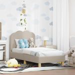 Casa si Gradina - Mobilier - Paturi si accesorii - Paturi - Cadru de pat pentru copii cu spatar Gri deschis 70 x 140 cm - Infinity.ro
