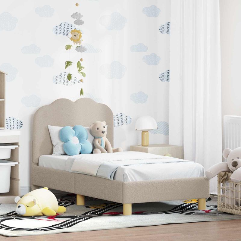 Casa si Gradina - Mobilier - Paturi si accesorii - Paturi - Cadru de pat pentru copii cu spatar Gri deschis 70 x 140 cm - Infinity.ro