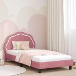 Casa si Gradina - Mobilier - Paturi si accesorii - Paturi - Cadru de pat pentru copii cu spatar Roz 80 x 200 cm Catifea - Infinity.ro