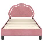Casa si Gradina - Mobilier - Paturi si accesorii - Paturi - Cadru de pat pentru copii cu spatar Roz 80 x 200 cm Catifea - Infinity.ro