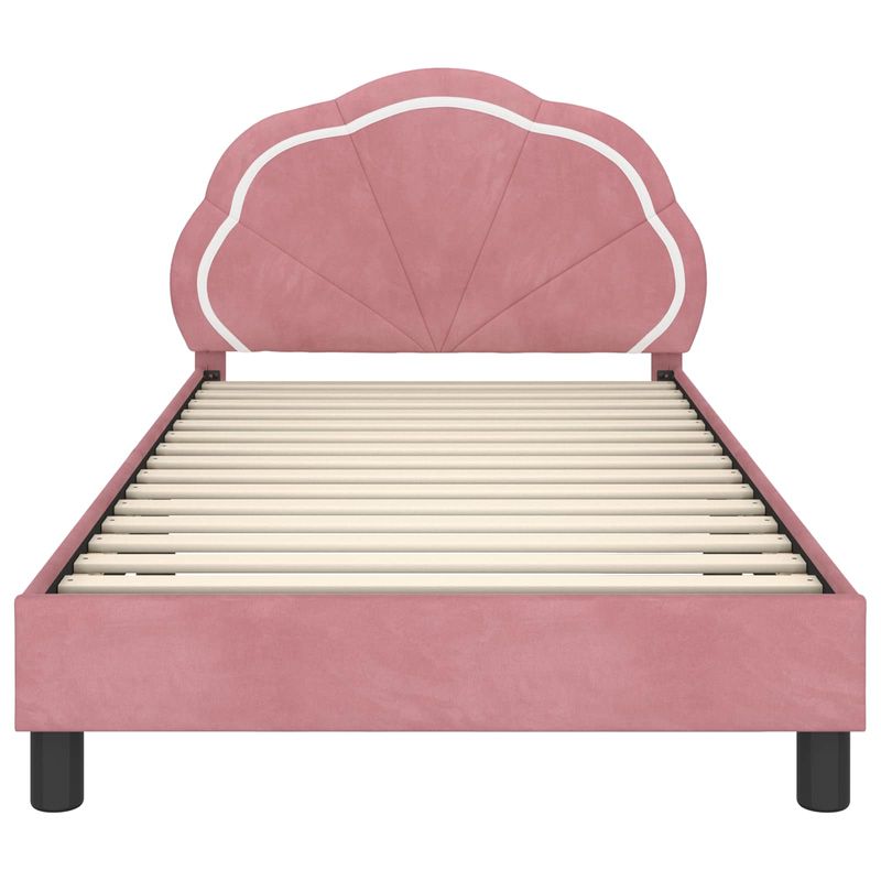 Casa si Gradina - Mobilier - Paturi si accesorii - Paturi - Cadru de pat pentru copii cu spatar Roz 80 x 200 cm Catifea - Infinity.ro