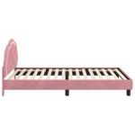 Casa si Gradina - Mobilier - Paturi si accesorii - Paturi - Cadru de pat pentru copii cu spatar Roz 80 x 200 cm Catifea - Infinity.ro