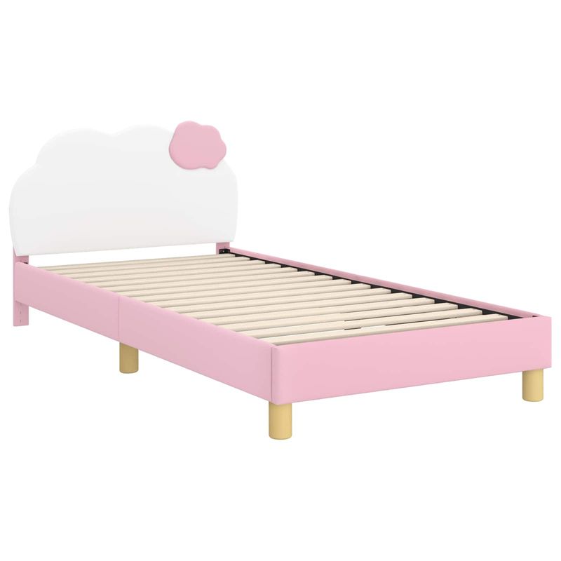 Casa si Gradina - Mobilier - Paturi si accesorii - Paturi - Cadru de pat pentru copii cu spatar Roz 90 x 200 cm PU - Infinity.ro